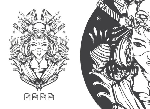 Download Geisha Girl Vector Illustration - Girl Collection