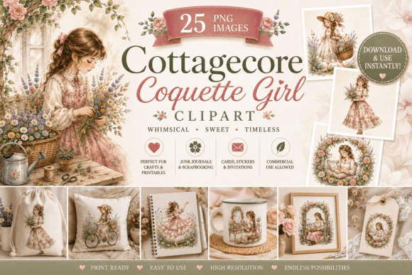 Download Cottagecore Coquette Girl Clipart - Girl Collection