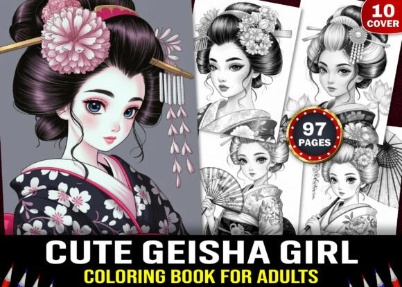 Download 97 Cute Geisha Girl Coloring Pages - KDP - Girl Collection