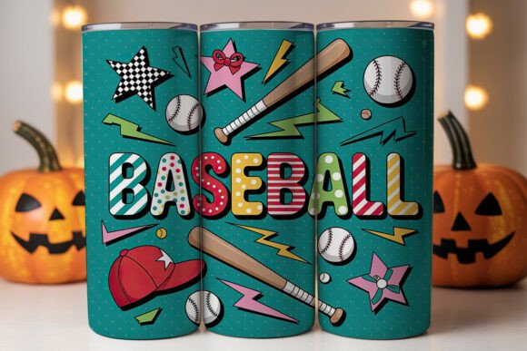 Download Girly Baseball 20oz Tumbler Wrap - Girl Collection