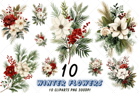 Download Evergreen Winter Flowers Sublimation - Evergreen Collection