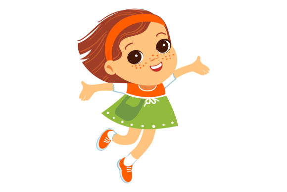 Download Smiling Girl Jumping. Happy Kid Playing. - Girl Collection