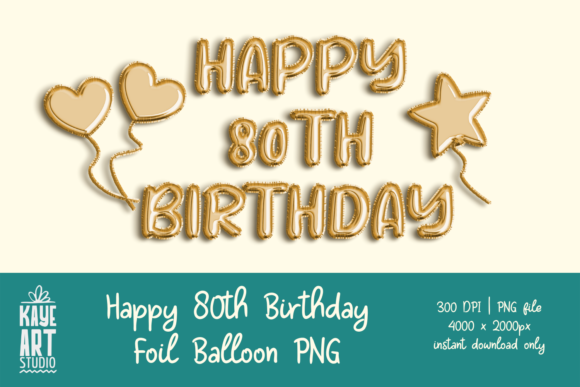 Download Happy 80th Birthday Foil Balloon PNG - Balloon png Collection