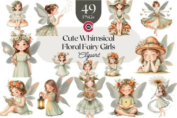 Download Cute Whimsical Floral Fairy Girls PNGs - Girl Collection