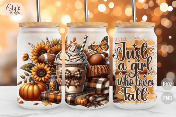 Download Just a Girl Who Loves Fall 16 Oz Glass - Girl Collection