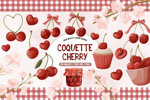 Download Coquette Cherry Clipart Bundle - Cherry clipart Collection