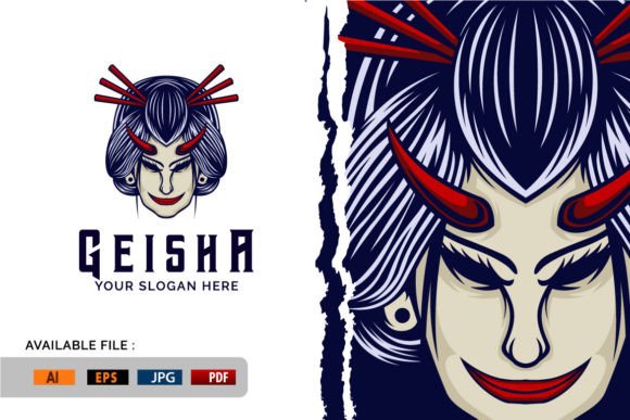 Download Devil Geisha Girl Mascot Logo Design - Girl Collection