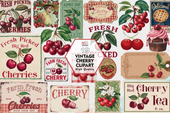 Download Vintage Cherry Clipart PNG Graphics - Cherry clipart Collection