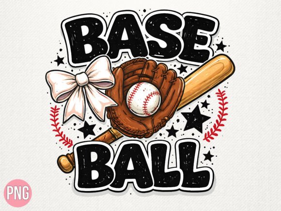 Download Girly Baseball Bow Bat Ball PNG Shirt - Girl Collection