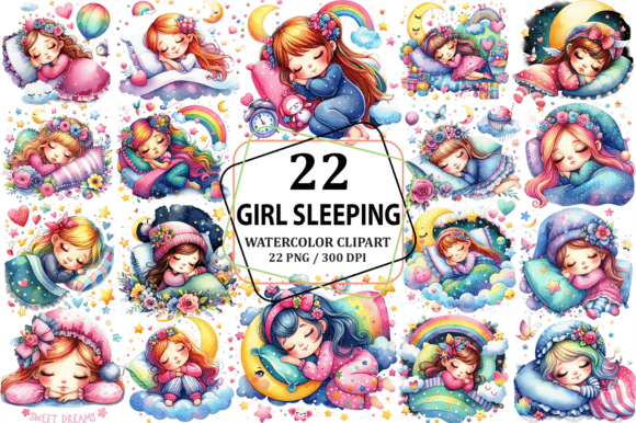 Download Sweet Dreams Cute Girl Sleeping Clipart - Girl Collection