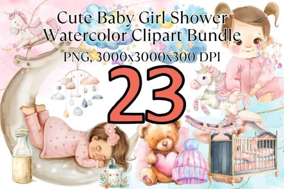 Download Baby Shower Watercolor Clipart Girl - Girl Collection
