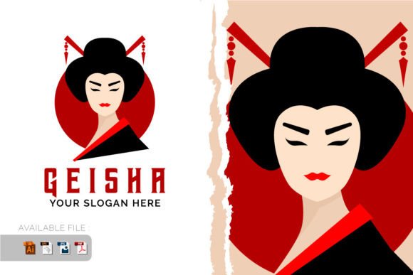 Download Geisha Girl Logo Design Vector Mascot - Girl Collection