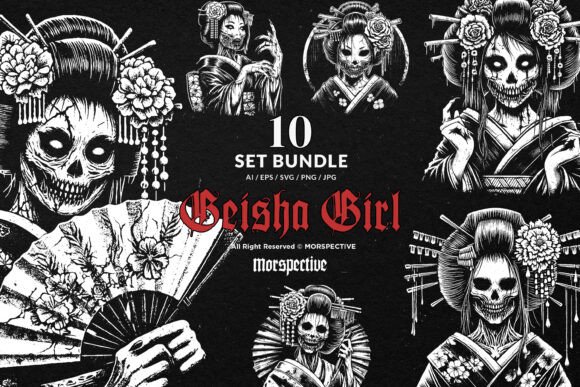 Download 10 Bundle Dark Art Geisha Girl Japanese - Girl Collection