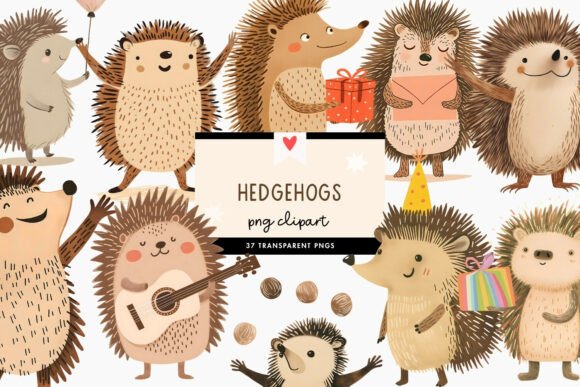 Download Cute Hedgehog Clipart PNG Animal Bundle - Animal bundle Collection